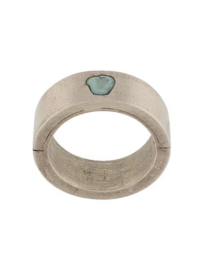 Parts Of Four Sistema Ring (0.2 Ct Blue Diamond Slab, 9mm, Ma+bdia) In Matte Sterling Silver