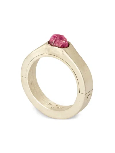 Parts Of Four Sistema Sterling-silver Ruby-slab Ring In Neutrals