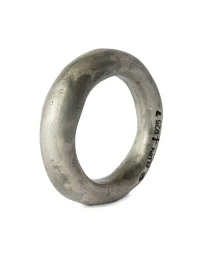 Parts Of Four Spacer Acid-dipped Sterling Silver Ring In 银色