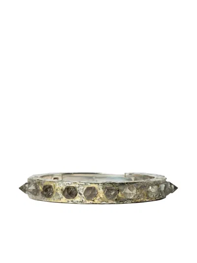 Parts Of Four Spike-embellished Bracelet In Silver
