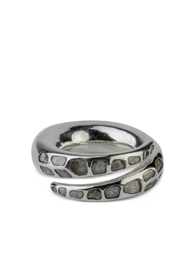 Parts Of Four Split Arc Pavé Ring In Metallic