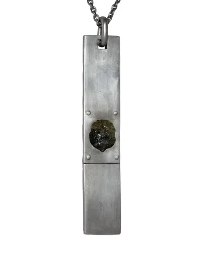Parts Of Four Sterling-silver Amulet Prehnite Necklace In Metallic