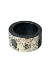 Parts Of Four Sterling Silver And 10kt White Gold Sistema Diamond Ring In Black
