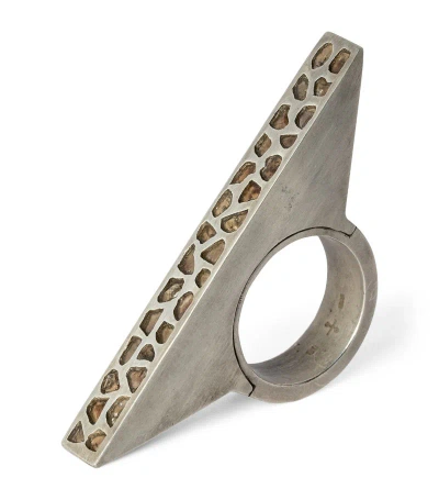 Parts Of Four Sterling Silver And Diamond Sistema Bridge Ring