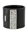 Parts Of Four Sterling Silver And Diamond Strap Bracelet In Black
