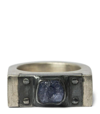 Parts Of Four Sterling Silver And Tanzanite Plate Ring