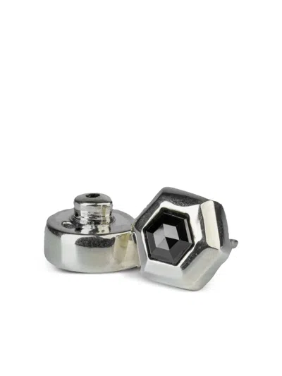 Parts Of Four Sterling Silver Black Diamond Earring