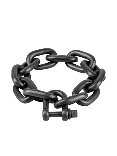 Parts Of Four Sterling Silver Charm Chain Bracelet In Black