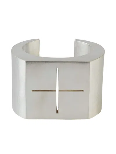 Parts Of Four Sterling-silver Crescent Plane Cross-detail Bracelet In Metallic