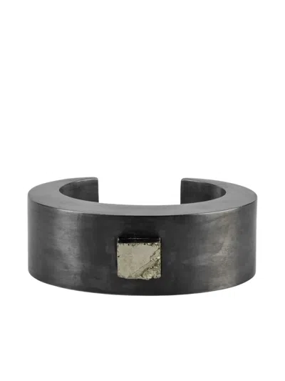 Parts Of Four Sterling-silver Crescent Pyrite-embellished Bracelet In Metallic