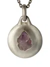 Parts Of Four Sterling Silver Disk Amethyst Necklace In Metallic