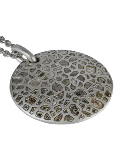Parts Of Four Sterling Silver Disk Diamond Necklace In Metallic