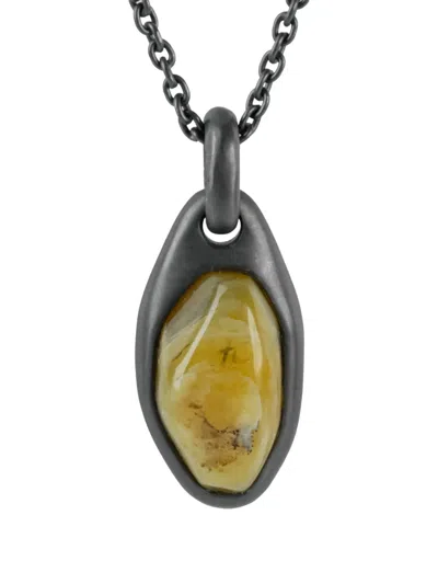 Parts Of Four Sterling Silver Halos Calcite Necklace In Black