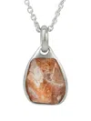 Parts Of Four Sterling Silver Halos Sunstone Necklace In Brown