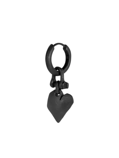 Parts Of Four Jazz's Solid Heart Sterling Silver And Diamond Earring In Grey