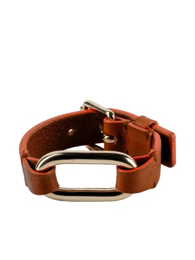 Parts Of Four Sterling Silver Link Gauntlet Bracelet In Brown