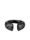 Parts Of Four Sterling-silver Little Druid Diamond Ring In Black