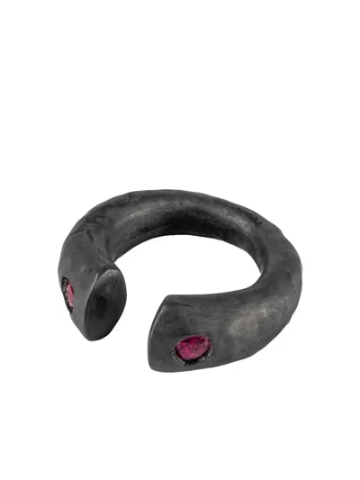 Parts Of Four Sterling-silver Little Druid Ruby Ring In Black