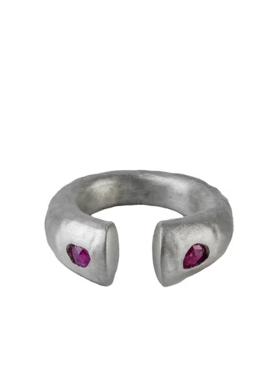Parts Of Four Sterling Silver Little Druid Ruby Ring In Metallic