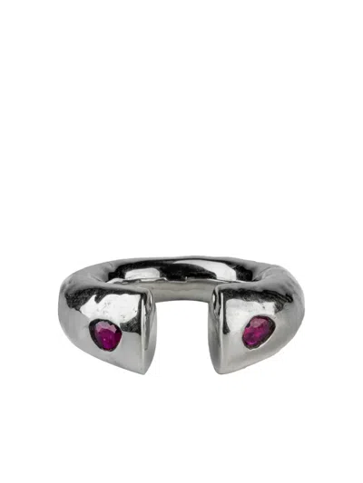 Parts Of Four Sterling Silver Little Druid Ruby Ring In Metallic