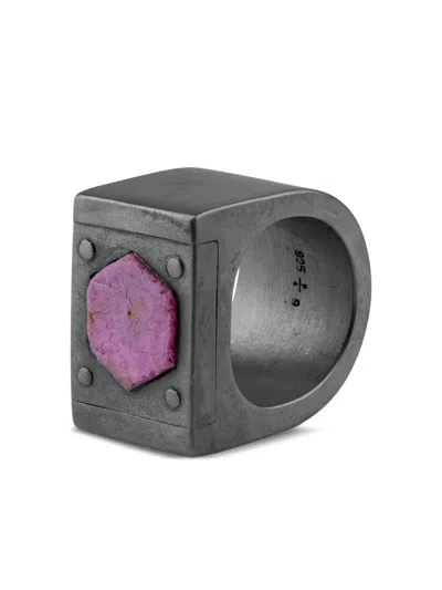 Parts Of Four Sterling Silver Plate Ruby Ring In Metallic