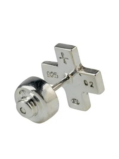 Parts Of Four Sterling Silver Plus Emerald Earring