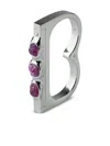 Parts Of Four Doppelter Ring Aus Sterlingsilber Mit Rubin In Metallic