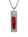 Parts Of Four Sterling Silver Ruby Pendant Necklace In Brown