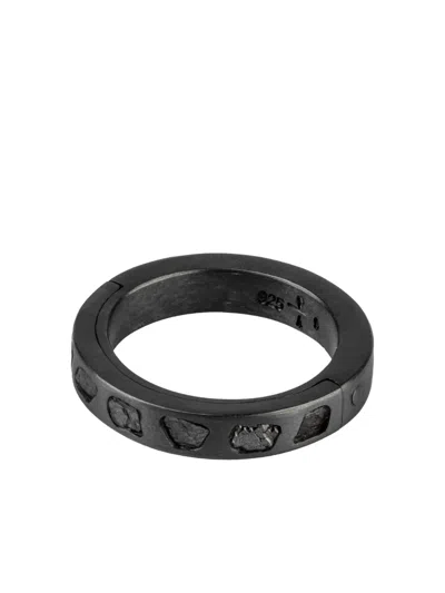 Parts Of Four Sterling Silver Sistema Diamond Ring In Black