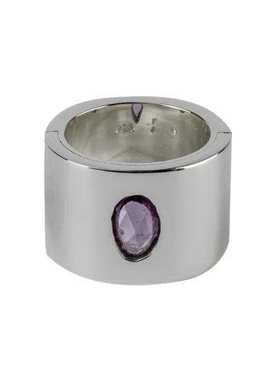 Parts Of Four Sterling Silver Sistema Sapphire Ring In Metallic