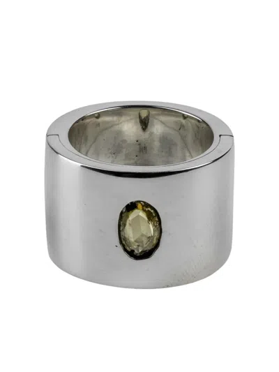 Parts Of Four Sterling Silver Sistema Sapphire Slab Ring In Metallic