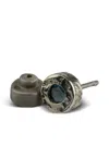 Parts Of Four Sterling Silver Small Stud Blue Diamond Earring In Silver