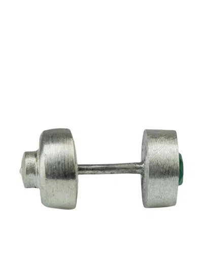 Parts Of Four Sterling Silver Stud Emerald Earring In Metallic