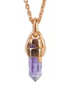 Parts Of Four Sterling Silver Talisman Amethyst Necklace In Gold