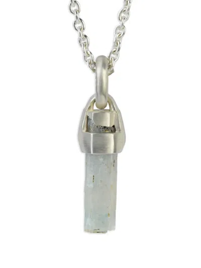 Parts Of Four Sterling Silver Talisman Aquamarine Necklace In Metallic