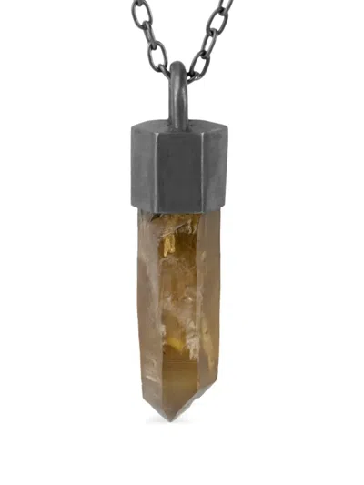 Parts Of Four Sterling Silver Talisman Citrine Necklace In Metallic