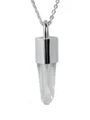 Parts Of Four Sterling Silver Talisman Lemurian Quartz Necklace In Silver