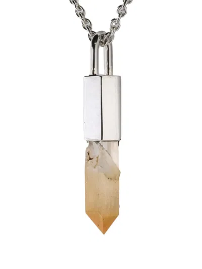 Parts Of Four Sterling-silver Talisman Mango Quartz Necklace In Gold