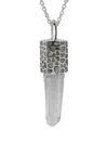 Parts Of Four Sterling Silver Talisman Quartz And Diamond Necklace In Brown