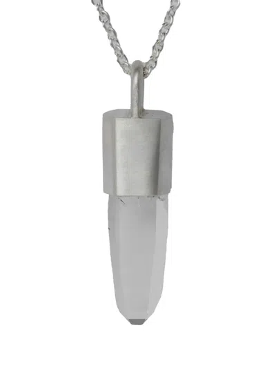 Parts Of Four Sterling Silver Talisman Quartz Necklace In Metallic