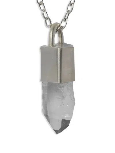 Parts Of Four Sterling Silver Talisman Quartz Necklace In Metallic