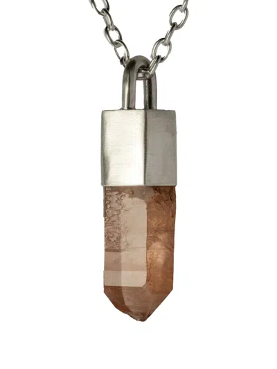 Parts Of Four Sterling Silver Talisman Quartz Necklace In Brown