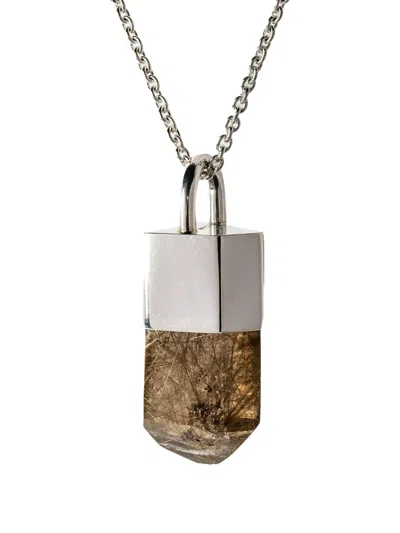 Parts Of Four Sterling Silver Talisman Quartz Pendant Necklace In Metallic
