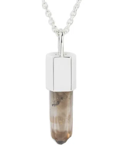Parts Of Four Sterling Silver Talisman Smoky Quartz Necklace In Brown