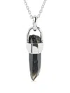 Parts Of Four Sterling Silver Talisman Smoky Quartz Necklace In Metallic