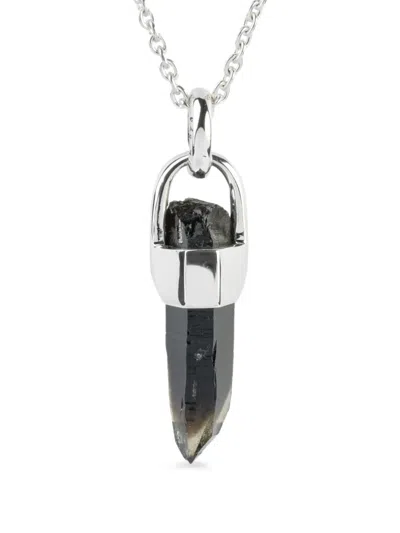 Parts Of Four Sterling Silver Talisman Smoky Quartz Necklace In Metallic