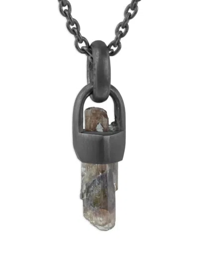 Parts Of Four Sterling Silver Talisman Tanzanite Necklace In Gray