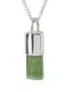 Parts Of Four Sterling Silver Talisman Green Tourmaline Necklace In Green