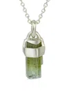 Parts Of Four Sterling Silver Talisman Verdite Necklace In Green