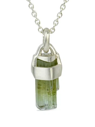 Parts Of Four Sterling Silver Talisman Verdite Necklace In Green
